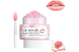 UTAPOSSIN Lip Scrub Nourishing Cream Lip Peeling, 2 in 1 Lippenpeeling und Pflege Set, Feuchtigkeitsspendende Lippenpflege-Peelings, Feuchtigkeitsspendende Lippenmaske für alle Hauttypen (Pfirsich)