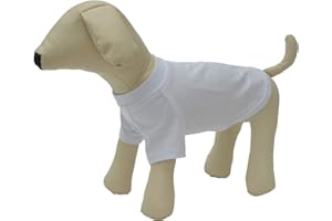 Lovelonglong Pet Clothing Dog Costumes Basic Blank T-Shirt Tee Shirts for Medium Small Dogs White XL
