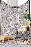 Hamsa Hand Tapestry Werfen indischen Hippie Tapisserie Wandbehang, Stadt Skizziert Hand Teppich, Städtische Tapisserie Wand-Dekor-Dorm Deco Bedding - 2
