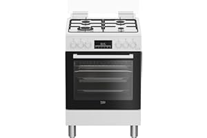 BEKO FBE62310GW - Cucina a gas con forno elettrico, 4 fuochi, 60x60 cm, colore Bianco, Classe energetica A