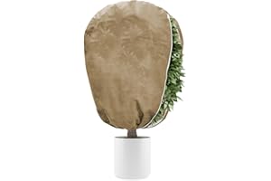 DEWUR 50g /m² Vlies Winterschutz für Pflanzen Kübelpflanzen Frostschutz Jutesack für Palmen Tomaten Zitronenbaum Oleander Plant Hanfpalme (Braun 100x120cm)