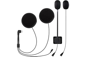 LEXIN Set audio da moto per casco auricolare Bluetooth, con connettore di tipo C, adatto per B4FM/GTX/G2P/G16/G1/MTX