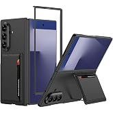 Spia Samsung Galaxy Z Fold 7 ile Uyumlu Kılıf Kartlıklı Siyah Linum Kapak (Samsung Galaxy Z Fold 7 ile Uyumlu, Kartlıklı Siya