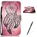 Produktbild Feeltech Samsung Galaxy J510/J5 2016 Hülle,Samsung Galaxy J510/J5 2016 Magnet Leder Wallet Cover,Elegant Soft PU Kartenfach Extra Dünn Tasche Bunte Relife-Muster [Stand Funktion] Karte Halterung Klapp hülle Flip Book Design Case Flexible TPU Ultra Slim Inner Bumper Tasche mit Landyard [Free Stylus] für Samsung Galaxy J510/J5 2016 - Schwarzer Traumfänger