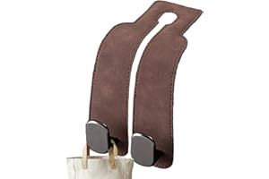 Anulely Crochet Double pour Dossier de siège de Voiture,Crochets pour Sac à Main de Voiture Doubles | Crochets d'appui-tête 2 en 1 pour Voiture | Crochets universels de véhicule en Cuir PU pour Sac à