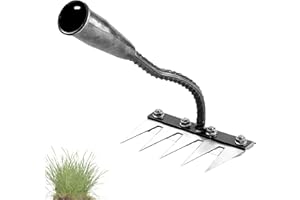 TENCIPEDA 5/6/7/8 Dents Rateau De DéSherbage avec Manche, Portable Rateau De DéSherbage Berthaus pour DéSherber/Ameublir/Semence (5 Dents)