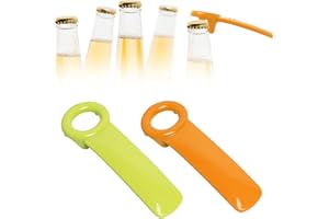 TINSHOW Jarkey Original Easy Jar Key Opener, 2PCS Can Lid Openers for Arthritis Hands Can Opener Arthritis Bottle Beer Open Tool Easy Jar Keys Grippers for Elderly Children Women (Orange + Fluorescent Green)