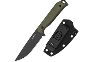 Kizer Begleiter Fix Outdoor Messer, 3,78" D2-Stahl Drop Point Klinge Jagdmesser mit Micarta Griff, Campingmesser mit Feststehender Klinge für Wanderungen Überleben, 1045MD3