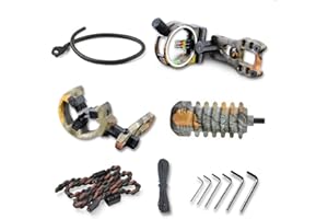 ‎SHARROW Bogenschießen Zubehör Set Compoundbogen Upgrade Combo, Inklusive 5-pin Bogen Visier, Pfeilauflage, Bogen Stabilisator, Peep Sight, Bogenschlinge, D-Loop, Schraubenschlüssel