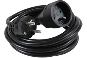 DEBFLEX - Rallonge Electrique HO5VV-F 3G1,5 mm² - Prolongateur 2P+T Pour Alimentation d'Appareils Electriques - Noir - 3 Mètres