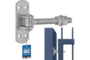 KOTARBAU® Bisagras regulables con rosca para regular y placa para fijar, Bisagra M16, Bisagras ajustables de acero inoxidable, Bisagra para cancelas y portones, Bisagra con perno roscado M16