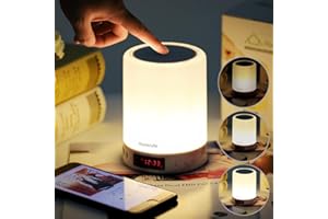 Homecube Touch Bedside Lamp, Bluetooth Speaker with Light Clock Alarm and Radio, Birthday Christmas Valentine Gifts for Men,Women,Boys,Girls,Teenage