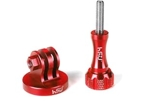 HSU Adattatore Treppiede in Alluminio per GoPro, Adattatori per Videocamere Hero 12/11/10/9/8/7/6/5/4/3 (Rosso)