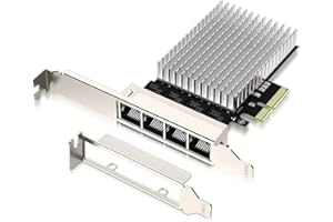 NICGIGA 4 Port 2.5Gb PCIe Network Card, 4 Port 2.5 Gigabit Ethernet Interface Adapter, with Realtek RTL8125B, Support NAS/PC, 2.5G Nic Compliant Windows/Linux/Mac OS