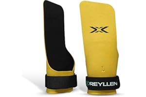Reyllen® Series 3 BumbleBee X Gymnastic Grips, Fingerless Hand Grips Strengthener for Crossfit, Weightlifting, Powerlifting, Athletes Palm Protection Hand Guards, Unisex Fitness Workout Equipment