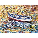 Ölgemälde auf Leinwand, moderne abstrakte Kunst, ursprünglich signiert, modernes Design, Malerei, moderne Gemälde Öl auf Leinwand, Malerei, einzigartig, abstrakt, handgemalt Barca al tramonto 60x80 cm