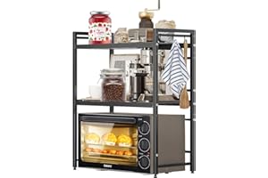 AIQII Estantería extensible para microondas de 3 niveles