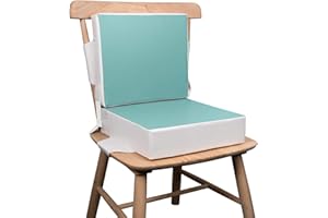 ‎KALAWEN Kalawen Sitzerhöhung Stuhl Kind 2 Stücke Sitzkissen Kinder Baby PU Waschbar Tragbare Stuhl Sitzerhöhung mit Gurte Kindersitzkissen fur Kinder über Zwei Jahre, Grün