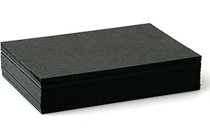 BEANPRINT Blank Black Business Cards 240gsm, 85mm x 55mm DIY UK Card (50)