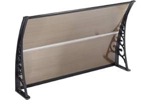 XUANYU Auvent de Porte d'entrée Auvent de fenêtre en Polycarbonat UV Protection, Marron 80×120cm