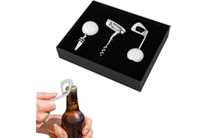 DEWIN Deluxe Geschenkset Golf, Weinzubehör Geschenkset Golf Förmige Weinflasche Korkenzieher Öffner Club Bar Küchenwerkzeug Set