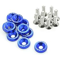 Kit Viti A Testa Svasata M6 Con Rondelle - 10 Coppie Per Auto | Paraurti, Parafanghi, Vano Motore, Stile JDM