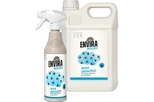 ‎ENVIRA Envira Milben Abwehrspray 500 ml + 5 Liter - Spray mit Langzeitwirkung gegen Milben & Hausstaubmilben - Milbenschutz für Matratzen - Mittel gegen Milben in der Wohnung