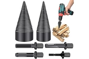 HOVCEH Holzspalter Bohrer, Bohrkegel Holzspalter 32+42mm mit 4 Bohrgriffe, Kegelspalter, Holzspalter Schraube Kegel, Brennholzbohrer, Präzises & Schnelles Spspaltbohrer für Brennholz