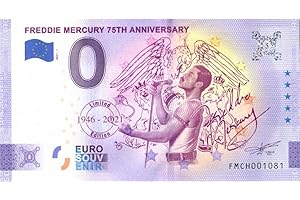 2 EURO COMMEMORATIVI Billet Touristique 0 Euro Freddie Mercury · Souvenir zéro € Note Billet de Banque