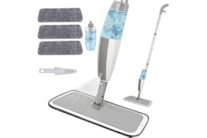 Microfiber Spray Mop with 4PCS Reusable Washable Mop Pads for Floor Clean | Dry Wet Floor Mop with Refillable Bottle Sprayer, Flat Mops For Laminate Hardwood Ceramic Tile Wood Dust Kitchen