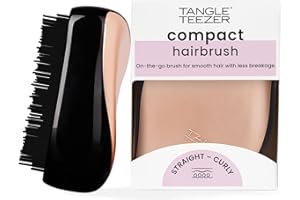 Tangle Teezer Compact Styler Detangler Hairbrush - Spazzola capelli per bagnati e asciutti - Spazzola districante per tutti i tipi di capelli - Da viaggio con coperchio protettivo - Nero e Oro Rosa