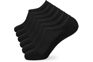 KOOOGEAR White Black No Show Socks, Non-Slip Invisible Trainer Sports Walking Socks Womens 4-7, Ladies Women Anti Blister Cushioned Breathable Cotton Socks with Silicone Stripes 3 Pairs