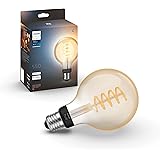 Philips Hue White Ambiance Filament, Lampadina a Filamento Connessa, Bluetooh, E27, Dimmerabile, 7 W, Luce Bianca da Calda a 