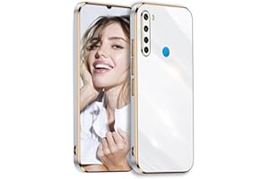 POUHYE Funda para Xiaomi Redmi Note 8T Carcasa Silicona, Protección Cámara Ultra Fina Galvanizado Suave TPU Bumper Resistente Antigolpes Móvil Case para Xiaomi Redmi Note 8T Blanco