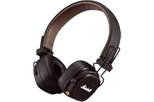 Marshall Major IV Bluetooth Casque Audio Écouteurs, sans fil, Pliable, 80Hrs Autonomie - Marron