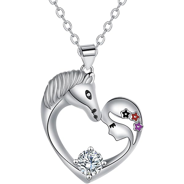 qielizhu Collana per cani in argento Sterling 925 con ciondolo