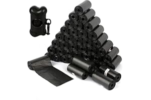 PATITAS SHOP Bolsa Para Perro,Dog Poop Bags, Dispensador Bolsas Para Excrementos, Porta Bolsitas De Caca Para Perros, Portabolsas Recoge Caca,Bolsas Higiene Mascotas,Dispensador Con 11 Rollos,165 Bolsas (Negro)