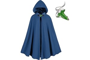 NFAOEGJ Renaissance Kapuzenumhang Mit Green Leaf Elven Brosche Mittelalter Kleidung Unisex, Halloween Mittelalter Hobbit Kapuzenmantel