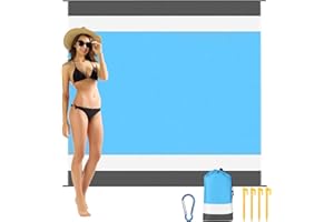 AYBUY Koc podróżny na zewnątrz, 200 x 210 cm, odporna na piasek, wodoodporny, pakowalny, kompaktowy, lekki, kieszeń na plażę, kemping, podróże