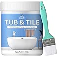 Tile Paint, Tub and Tile Refinishing Kit, Tub Refinishing Kit White Bathtub Paint Water Based & Low Odor, Easy to Use Sink Paint for Bathroom Kitchen