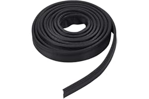 BENECREAT 5 m/5.4 yardas negro toldo carril insertar, 31 mm doble solapa toldo tienda de tuberías insertar para Rv, Awnig, lonas, accesorios de tienda de camping