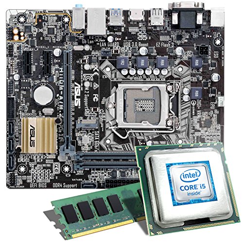 Intel Core i5-6600 / ASUS H110M-A/M.2 Mainboard Bundle / 8192 MB | CSL PC Aufrüstkit | Intel Core i5-6600 4x 3300 MHz, 8 GB, Intel HD Graphics 530, GigLAN, 7.1 Sound, USB 3.1 | PC Tuning Kit