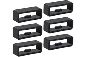 SLIVERDEW Czarny gumowy zamiennik paska do inteligentnych zegarek sportowych, 6 szt., do pasko i zegarek