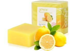 MIKIHAT 2 PCS Naturseife Stück Zitrone Seife Natürlich Biologisch 100g Feste Seifen Handgemacht für Haut Haare Körper Gesicht, Lemon Bar Soap für Baden Duschen Waschen