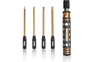 sikkeby Kit d'outils de voiture RC 4 en 1 Hex (1.5 mm, 2.5 mm, 3.0 mm) avec poignée creuse - Kit d'outils de loisirs compatible avec les outils de réparation Traxxas Slash Truck Buggy Truggy Racing