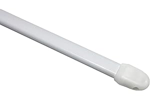 GARDINIA Vitragestange flachoval, Ausziehbar, Gardinenstange, Metall/Kunststoff, Weiß, 30-50 cm, 2 Stück