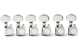 Musiclily Pro 6 in Linea Set Meccaniche 1 Pin per Chitarra Elettrica tipo SQ Strat Tele, Cromato