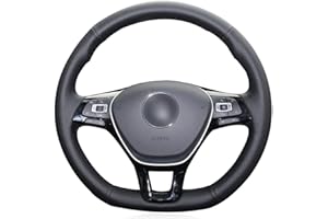 MEWANT Cubierta del Volante Personalizada Hecha De Cuero Sintético Cuero De Microfibra Coser a Mano para Golf 7 Mk7 New Polo Jetta Passat B8 Tiguan 2017 Sharan 2016 2017 Touran 2016 2017 Up 2017