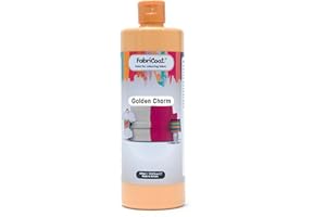 FURNITURE CLINIC FabriCoat Fabric Paint - Used for Restoring or Changing the Colour of Upholstery, Soft Furnishings, Car Interiors, Clothing, & Footwear. (250ml, Golden Charm)