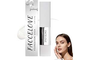 Facelove Foundation Stick mit Pinsel, Hochwertig Changing Foundation Stick, Facelove Veränderbares Foundation-duo mit lsf 15, Passt sichdeinem Hautton immer perfekt an (Elfenbeinweiß)